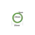 Green round spring ring keychain, 35mm diameter metal snap hook for bags and DIY crafts. - Green