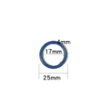 Blue zinc alloy spring ring O-shape mini keychain 25mm outer 17mm inner accessory - Dark Blue