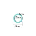 Round zinc alloy colorful spring ring mini keychain bag hanging ring accessories 25mm - Cyan