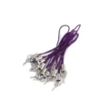 Purple DIY woven phone lanyard straps with metal screw eye pins for crafts and accessories. - 50 PCS Set / Deep purple