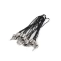 Cordons de lanière DIY noirs avec crochets à vis en métal, attaches pour téléphone - Lot de 50 / Noir