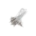 Brides de laniere en polyester tresse argente avec oeillets a vis, ideales pour pendentifs. - Lot de 50 / Couleur fil d'argent
