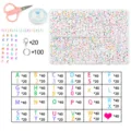 24 grid DIY colorful letter bead set with elastic string, scissors and full accessories - 24-Grid Flat Round Letter Beads (White Base, Colored) & Accessories