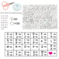 DIY 24-grid letter bead jewelry making kit with storage box, colorful beads and accessories - 24-Grid Flat Round Letter Beads (White Base, Black) & Accessories