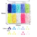 Polymer clay beads set in a clear 10-grid storage box, vibrant colors for DIY jewelry making. - 10 Grids Clay Beads Style