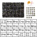 24 grid black gold letter beads box DIY bracelet jewelry making craft kit with elastic cord - 24-Grid Flat Round Letter Beads (Black Base, Gold) & Elastic Cord