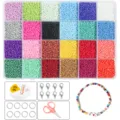 Vue détaillée du kit de bricolage de perles de rocaille colorées à 24 grilles avec accessoires. - 24 Grilles Perles de Rocaille + Accessoires (6)