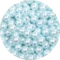 Light blue ABS simulated pearl beads, 8mm straight hole loose beads for DIY jewelry making and bracelets. - Diameter approx. 8mm (approx. 500g approx. 1,800pcs) / Light Blue