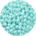 Sky blue ABS simulated pearl beads for DIY handmade jewelry crafting and bracelet making accessories. - Diameter Approx. 8 mm (Approx. 1800 Pcs per 500g) / Aqua Blue
