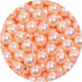Peach ABS imitation pearl beads, straight hole round spacer beads for DIY jewelry making. - Diameter approx. 8mm (approx. 500g approx. 1,800pcs) / Orange