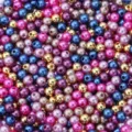ABS Perlen und Metallperlen Set, bunte lose Perlen für DIY handgemachte Schmuck Armbänder. - Violett Serie