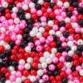 ABS Perlen Imitation Perlen lose Perlen fuer DIY Schmuckherstellung Zubehoer grosshandel - Rot und Schwarz