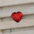 Red 25mm heart acrylic flatback rhinestone DIY craft sparkling nail art jewelry accessory - 25mm / Red