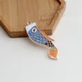 Alloy oil drop carp fish pendant charm for DIY handmade jewelry making earrings and necklace. - Blue