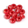 Red acrylic large hole beads shiny crackle spacer beads for DIY bracelets crafting accessories - 50 Pieces / Red Plated