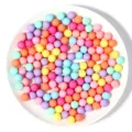 Perles rondes unies macaron en acrylique DIY résine époxy remplissage accessoires - 8MM (100 Pièces/Paquet) / Mat (Sans trou)