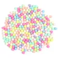Perles rondes solides macaron acrylique pour artisanat en resine et accessoires DIY. - 8MM (100 Pièces/Paquet) / Brillant Clair (Sans Trou)