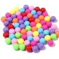 Perles en acrylique colorees macaron sans trou boules solides pour accessoires de bijoux. - 8MM (100 Pièces/Paquet) / Brillant Foncé (Sans Trou)