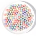 Perles rondes macaron en acrylique pour bijoux DIY, perles sans trou multicolores. - Perlé (Sans trou)