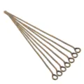 Detail view of bronze eye head pins, essential DIY jewelry making and beading connectors. - Bronze / 0.7x16mm