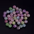 Colorful crackle glass beads loose round crystal beads for DIY handmade jewelry bracelets making - AB Color Crackle Beads (Random Mixed)