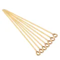 Golden 9 pins eye pins DIY jewelry findings connectors for beading crafting 100pcs pack - Gold / 0.7x20mm