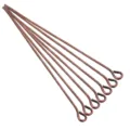 Detailed view of copper-plated 9-pin eye pins, ideal jewelry findings for DIY beading crafts. - Bronze Red / 0.7x16mm
