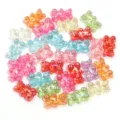 Detalle de colgantes de osito acrílicos transparentes coloridos para accesorios de joyería DIY. - Oso con Recubrimiento AB / 30 Piezas/Paquete / Transparente con Recubrimiento AB