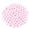 Perles rondes roses en acrylique perles solides macaron accessoires de remplissage DIY - Rose clair (sans trou)