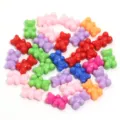 Detalles de colgante cuentas de oso colorido acrílico para joyería artesanal diy hecha a mano - Oso Oscuro / 30 Piezas/Paquete / Multicolor Oscuro