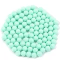 Perles rondes non percées vert macaron en acrylique pour remplissage DIY et accessoires bijoux. - Vert turquoise (sans trou)