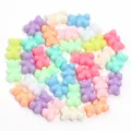 Cuentas sueltas de dijes de osito de acrílico colorido para cadenas de teléfono DIY y joyas vista detalle. - Oso de Color Claro / 30 Piezas/Paquete / Multicolor Claro