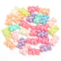 Colgantes ositos coloridos de acrílico, abalorios brillantes nacarados DIY para joyas. - Oso con Recubrimiento AB / 30 Piezas/Paquete / Color Claro con Recubrimiento AB