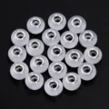 Resin large hole beads transparent faceted flat beads for DIY bracelet necklace jewelry making - 20 Pcs/Pack / White Imitation Cat's Eye
