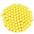 Perles rondes en acrylique jaune, remplissage en résine unie pour bijoux faits main DIY - Jaune (sans trou)