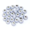 Resin large hole crackle pattern charm beads for DIY handmade bracelets and necklaces supply - 20 Pcs/Pack / Faux Turquoise White