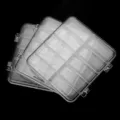 Clear plastic storage box with compartments, ideal for sorting beads, jewelry and small parts. - 10-Slot Square Box