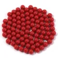 Perles rondes en acrylique rouge solide sans trou pour accessoires de bijoux et bricolage en résine. - Rouge (sans trou)