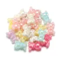 Colgantes de oso de acrílico colorido, cuentas para cadenas de teléfono DIY y joyería hecha a mano. - Oso Violento Grande / 10 Piezas/Paquete / Colores gelatina con revestimiento AB