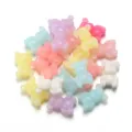 Colgantes de oso de acrílico transparente de colores para joyería DIY abalorios. - Oso Violento Grande / 10 Piezas/Paquete / Color Gelatina