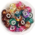 20pcs resin large hole beads faceted transparent charm beads for DIY bracelet necklace making - 20 Pcs/Pack / Transparent Faceted: Mixed Colors
