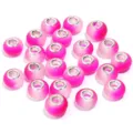 Pink gradient resin large hole beads for DIY charm bracelets and necklaces making crafts. - Frosted Rose Red Two-Tone / 20 Pcs/Pack, Outer Diameter approx. 14mm, Height approx. 9mm, Hole approx. 4.5mm