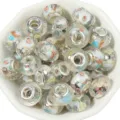 Faceted resin large hole beads for DIY charm bracelets and necklaces, 20pcs pack. - Hexagonal Faceted: Mixed Colors / 20 Pcs/Pack, Outer Diameter approx. 14mm, Height approx. 9mm, Hole approx. 4.5mm