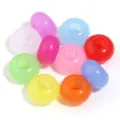 Colorful acrylic large hole beads DIY spring color bracelet spacer loose beads accessories - 50 Pieces / Solid Mixed Color