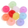 Colorful acrylic large hole spacer beads, vibrant matte variant for DIY bracelets and jewelry making. - 50 Pieces / Frosted Mixed Colors