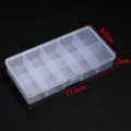 Clear plastic storage box with multiple compartments, ideal for beads and small items. - 10-Slot Square Box