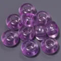 Transparent purple acrylic large hole beads DIY loose abacus beads for bracelet jewelry making. - 50 Pieces / Purple Transparent