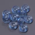 Blue transparent acrylic large hole beads DIY jewelry making spacer charm bracelet accessories - 50 Pieces / Blue Transparent