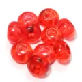 Red transparent acrylic large hole beads diy spacer beads for handmade jewelry making. - 50 Pieces / Transparent Red