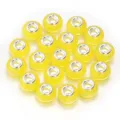 Yellow resin large hole European beads with silver cores for DIY bracelets necklaces craft. - Yellow Imitation Cat's Eye / 20 Pcs/Pack, Outer Diameter approx. 14mm, Height approx. 9mm, Hole approx. 4.5mm